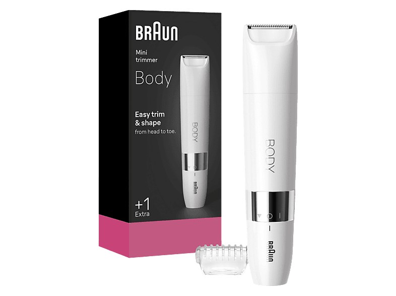 Braun - Afeitadora corporal Recortadora mini Body BS1000, Wet&Dry, + 1 peine de