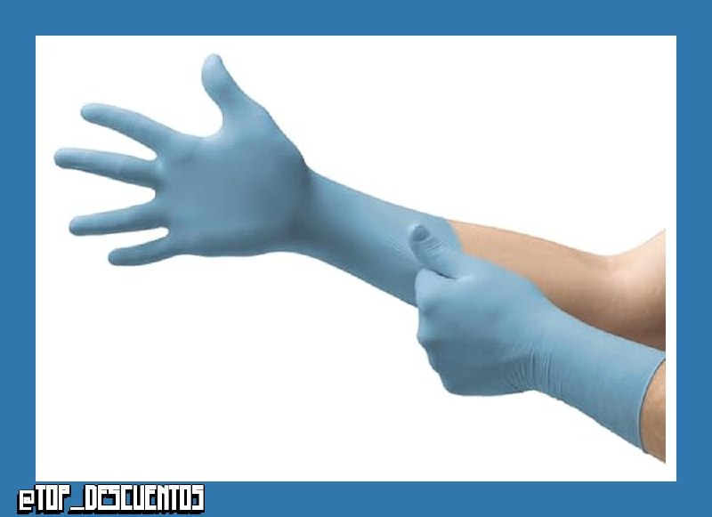 Ansell TouchNTuff 92-670 Guantes Nitrilo Desechables, Protección contra Salpicaduras Químicas, Guantes Trabajo Industrial, Guantes Desechables Sin Polvo y Sin Latex, Azul, Talla M (100 Guantes)