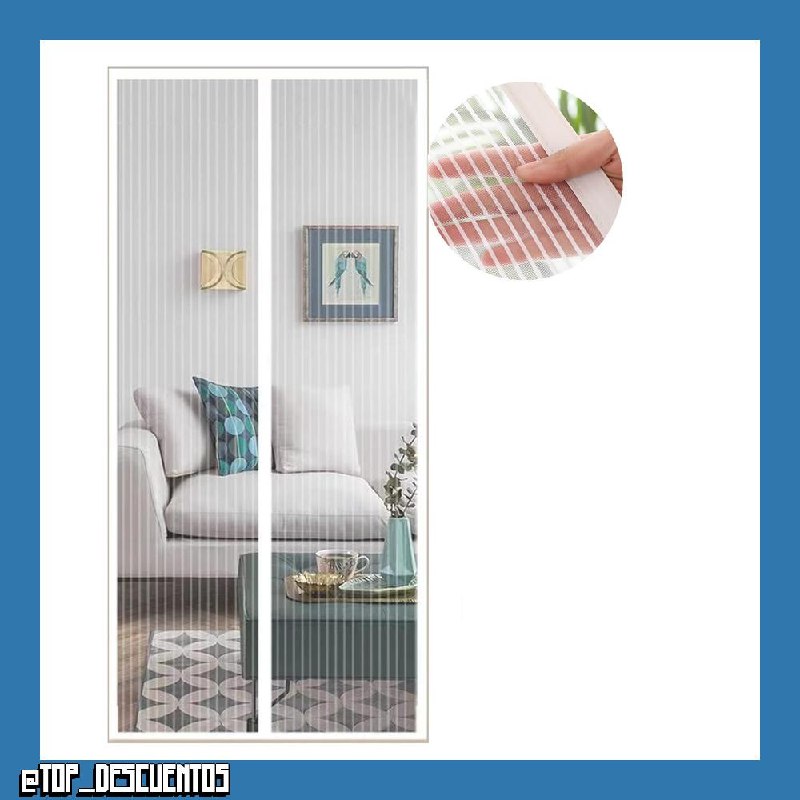 Cortina Mosquitera Magnética para Puertas, Versión Actualizada 160x220 cm Puerta de Malla Magnética, Blanco Cortinas para Puertas Exteriores, Fácil de Instalar y Lejos de Los Mosquitos