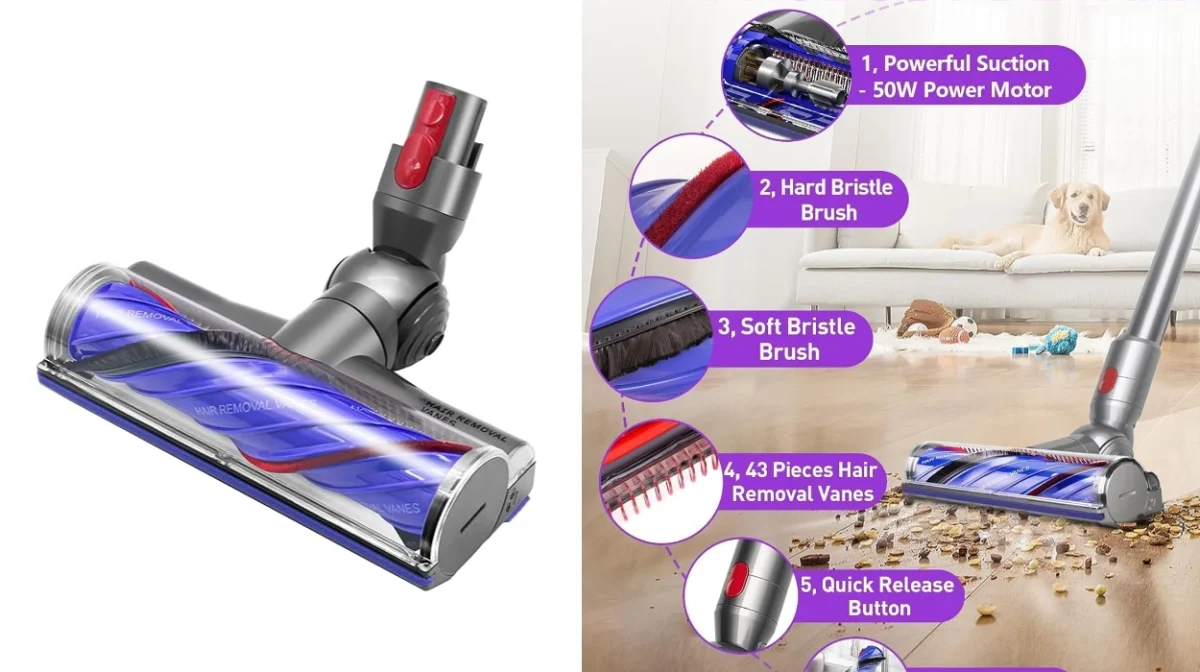 Olvídate de los enredos con este cepillo motorizado Dyson de recambio para moquetas y suelos duros por sólo 42,86€ (25% de descuento)