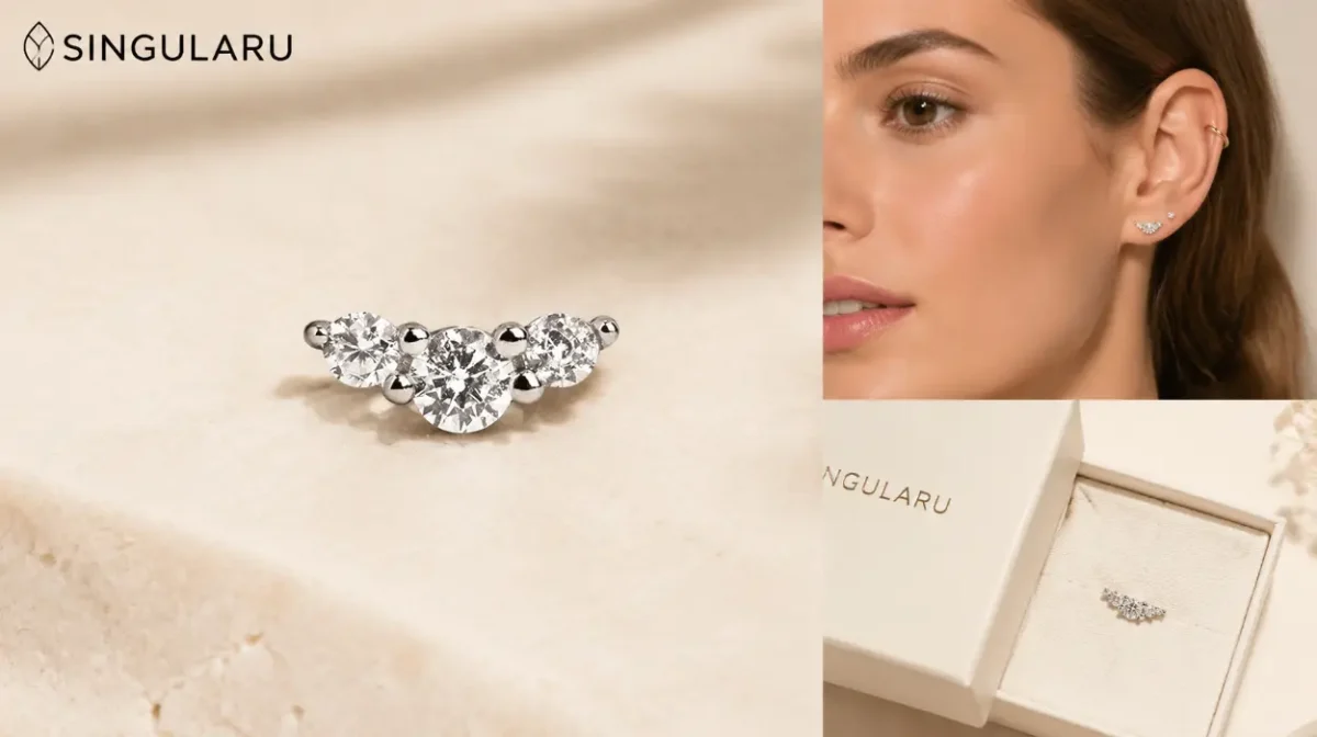 Pendiente suelto Freesia Spark de Singularu en plata de ley 925 por sólo 10,55€ (-34%)