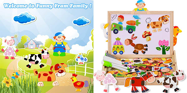 Juego infantil magnético de 100 piezas de madera con maletín por sólo 12,34€ (-18%)