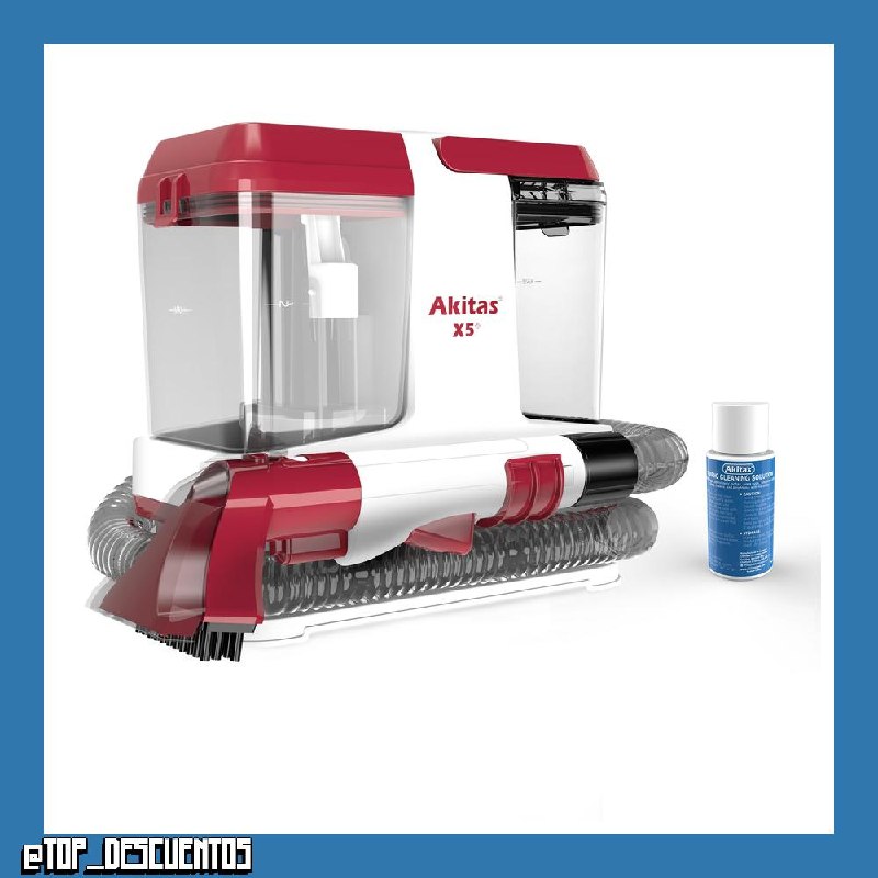 Akitas X5 Aspiradora de Agua Tapicería con Función Autolimpieza, 30ml Solución Concentrada, Portátil para Mascotas, Sofás, Colchones, Alfombras, Coches, Depósito Doble