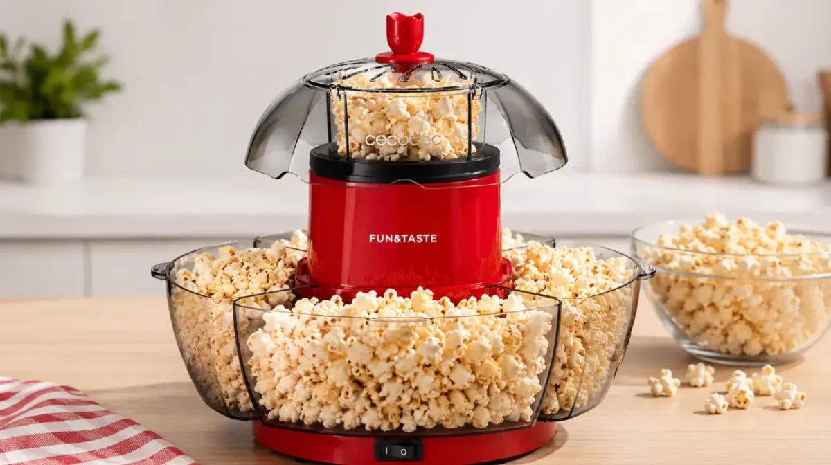 Prepara palomitas saludables en 2 minutos con el palomitero Cecotec Fun&Taste P'Corn Lotus por sólo 27,90€ (-20%)