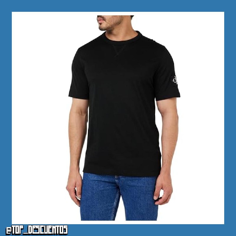 Calvin Klein Camiseta de Manga Corta Hombre Regular tee con Logotipo Tipo Etiqueta