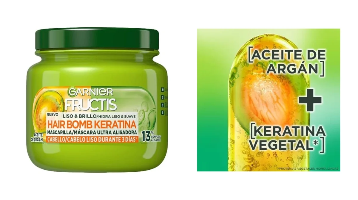 Pack x2 Mascarilla capilar Garnier Fructis Liso & Brillo de 320 ml por sólo 6,23€ con descuento automático (-37%) ¡3,12€ cada una!