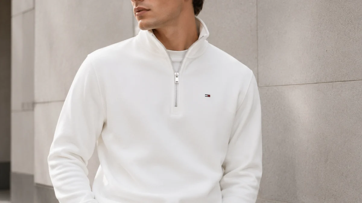 Sudadera de felpa Tommy Jeans TJM Reg Fleece con media cremallera para hombre por sólo 49,45€ (45% de descuento)