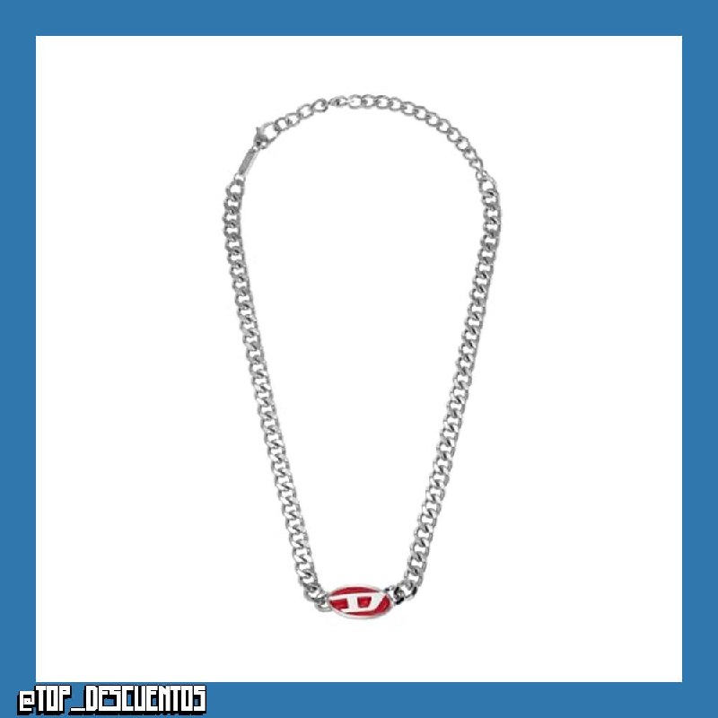 Diesel Collar de cadena para hombre en acero inoxidable bicolor con cierre de langosta