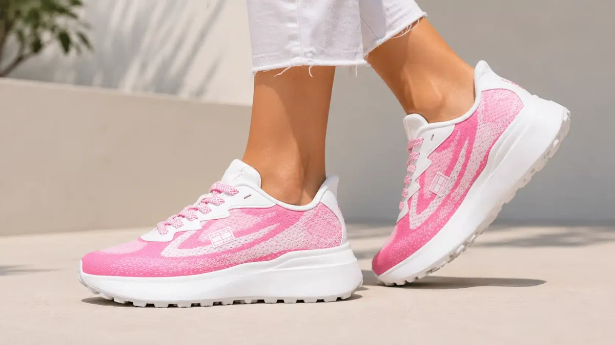 Zapatillas Tommy Jeans Tjw Sporty Knit Runner para mujer en rosa por sólo 54€ con envío gratis (-51%)