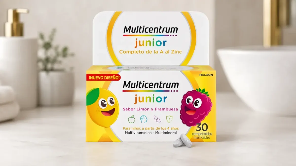 Multivitamínico infantil Multicentrum Junior sin gluten, 30 comprimidos por sólo 9,43€ (-36%)