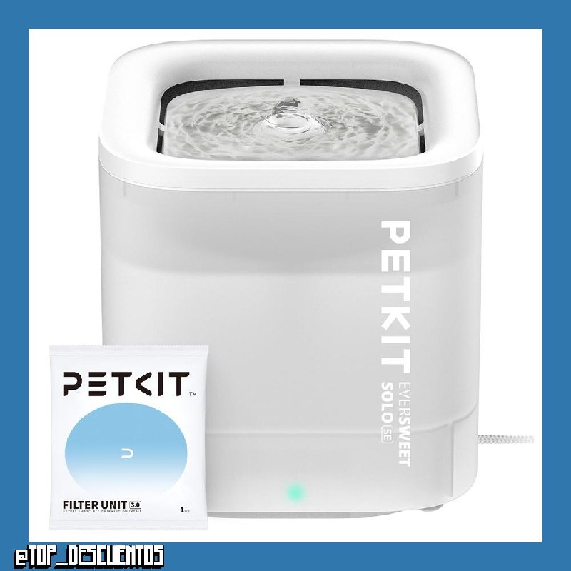 PETKIT EVERSWEET Fuente Automática para Gatos 1,85L, Bomba de Agua Inalámbrica, Bebedero Gatos Ultra Silenciosa, 35dB, Luz LED Inteligente, Unidad de Filtrado 3.0, Fuente Agua para Gato