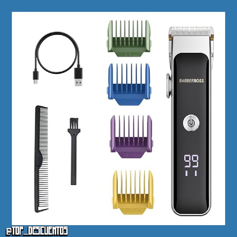 BarberBoss Cortadora facial y de barba para hombre, cortadora de pelo compacta con esfera ajustable, control de velocidad dual, herramienta de aseo de barba para hombre, peluquería de cabello para