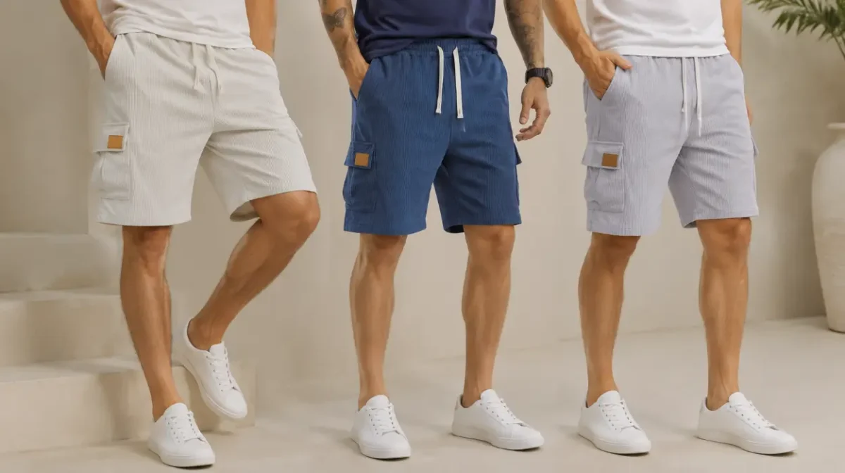 Pantalones cortos Comilaka para hombre, bermudas casuales de pana con bolsillos por sólo 16,14€ (-30%)