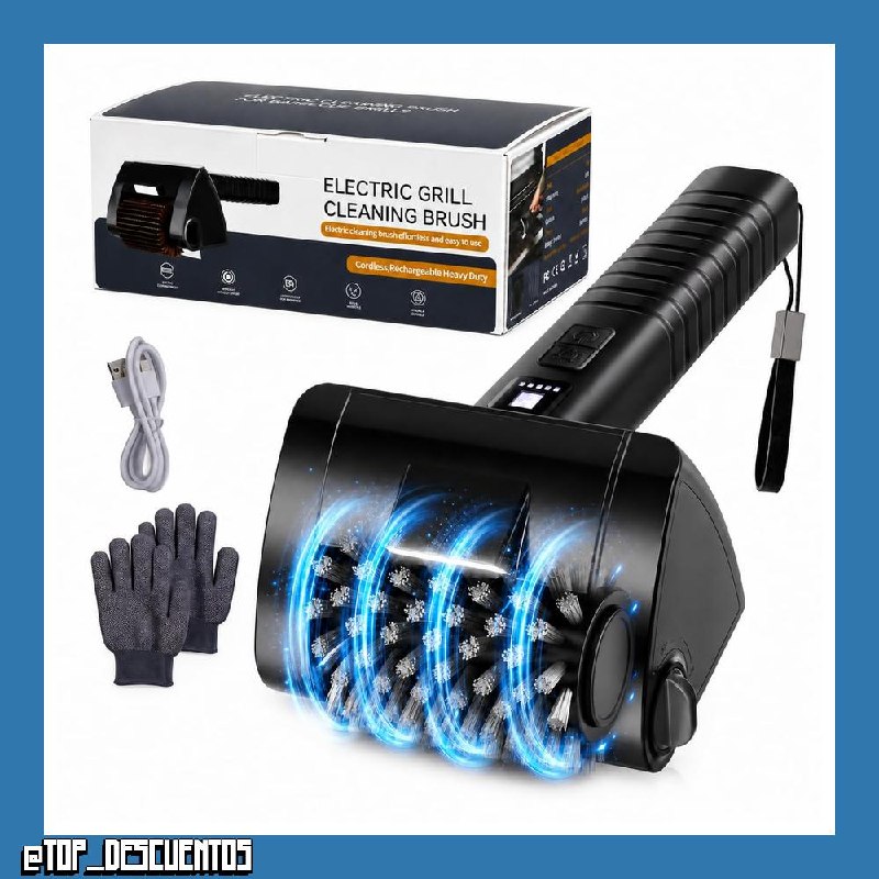 Shinmax Cepillo Eléctrico para Barbacoa Inalámbrico 2 Velocidades