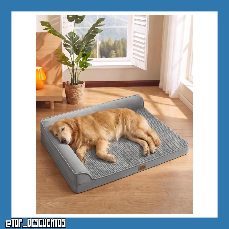 COZY KISS Cama Ortopédica para Perros Extra Grandes, XL 112x81x18cm Gris