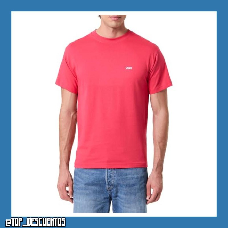 Vans Hombre Camiseta con Logo En El Pecho Izquierdo, Black