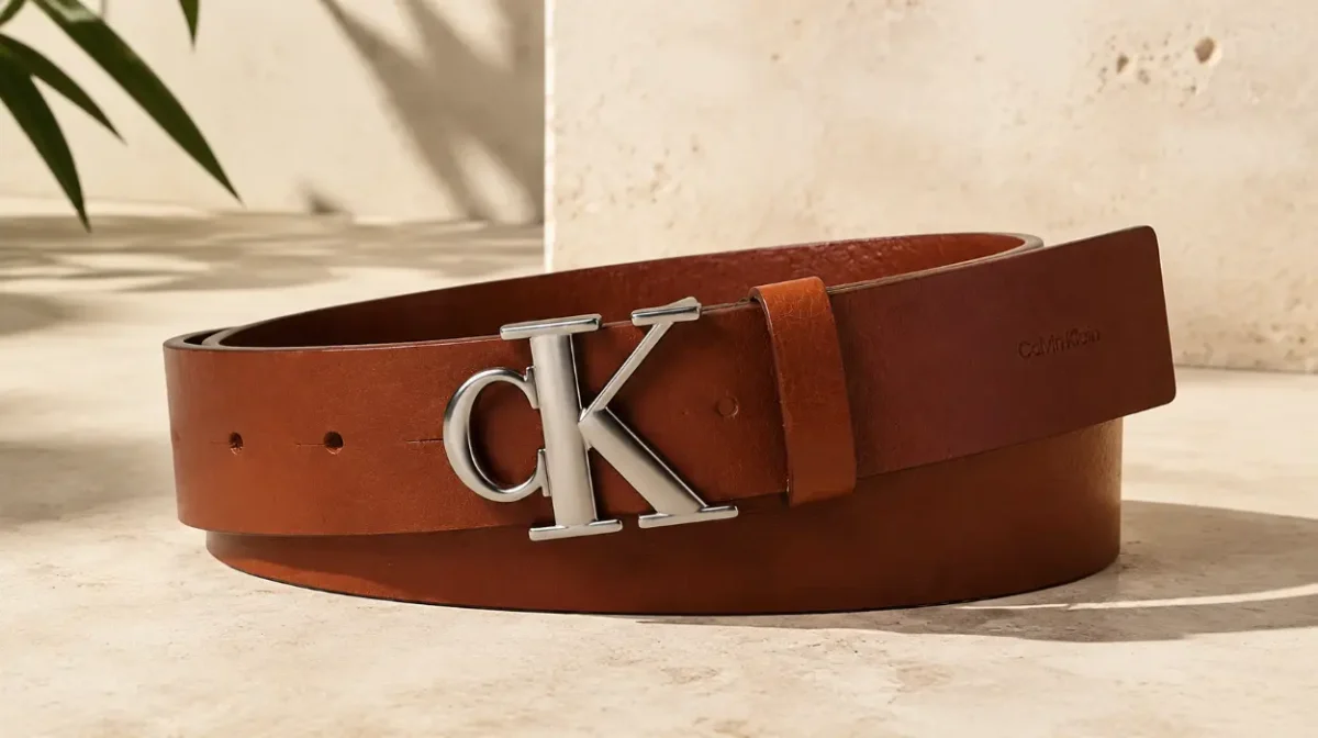 Cinturón de piel Calvin Klein Buckle Smooth para hombre con hebilla de monograma por sólo 22,65€ (-62%)