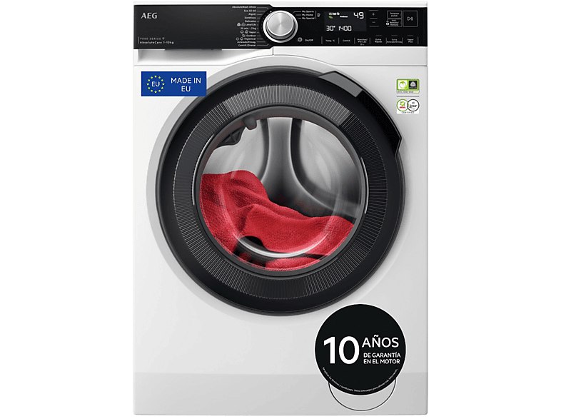 AEG - Lavadora carga frontal LFR9514L6U, 10 kg, 1400 rpm, 12 programas, Absolute