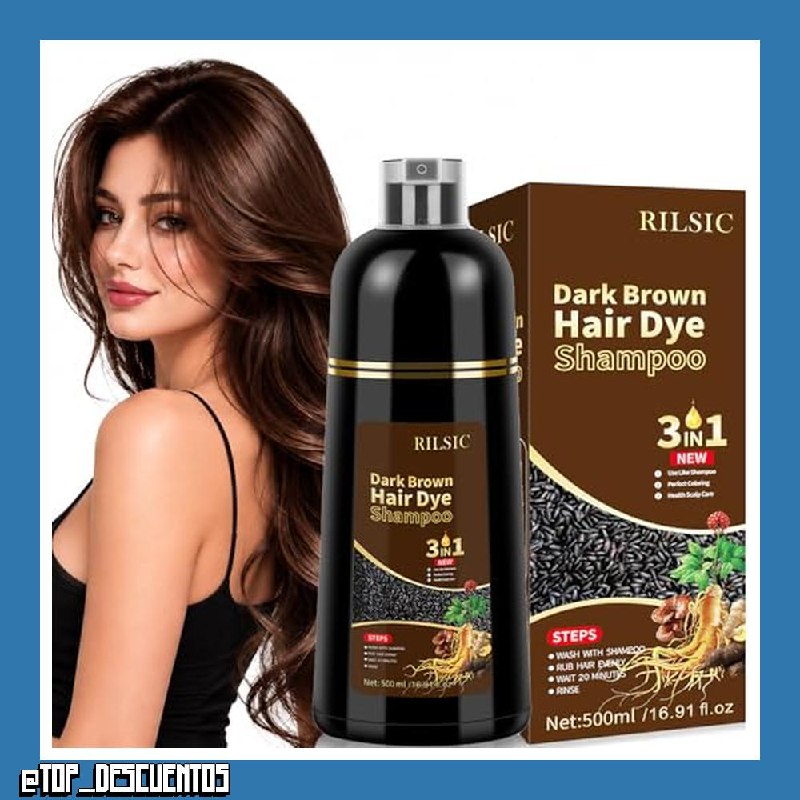 500ml Champú Color Castaño Oscuro,Hair Dye Shampoo