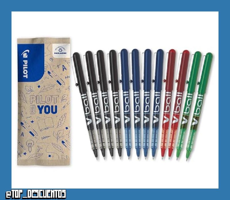 PILOT - 12 V-Ball 05 - Roller de Tinta Líquida - 4 Colores - Punta Fina