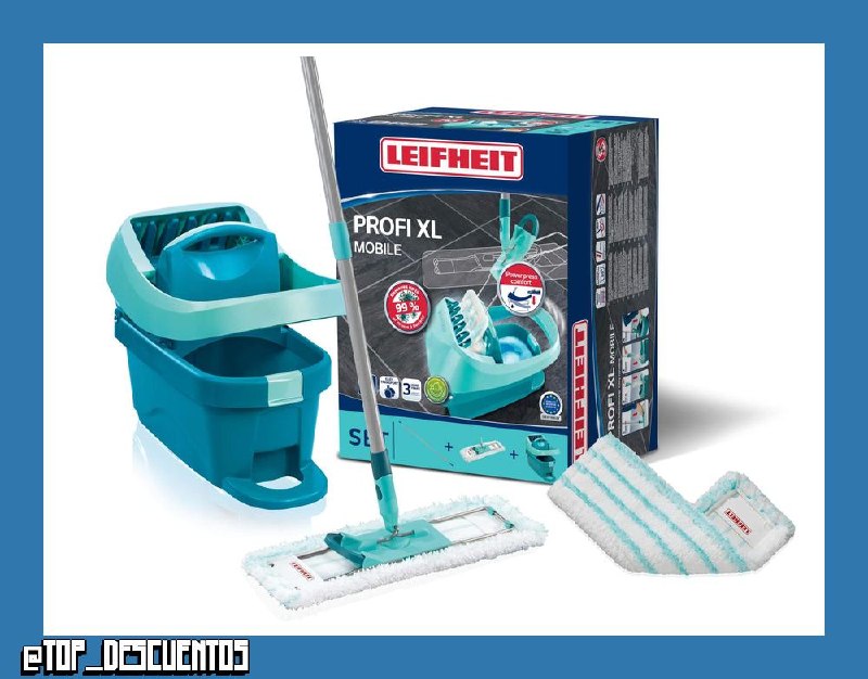 Leifheit Set de Prensa y Mopa Profi XL, Escurrido con el Pie, 42 cm