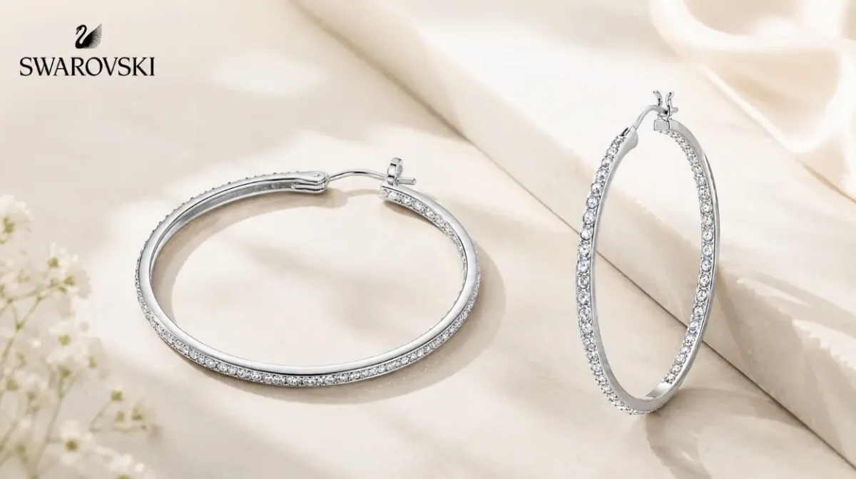 Pendientes de aro Swarovski Sommerset con brillo suave por sólo 49,87€ con envío gratis (-34%)