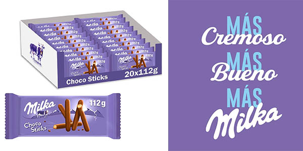 Pack x20 Milka Choco Sticks de 112 gramos cada uno por solo 24,94€ (37% de descuento)