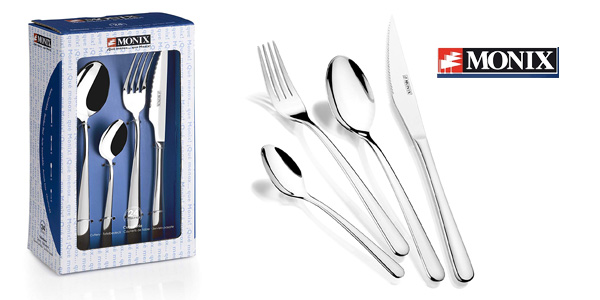 Set de 24 Cubiertos Monix Pisa de acero inoxidable por sólo 26,79€ (29% de descuento)