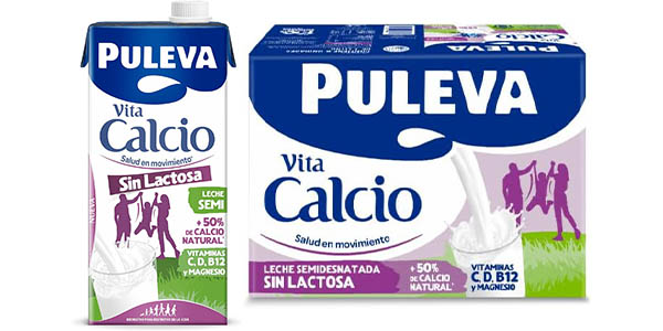 Pack 6x Puleva Vita calcio sin lactosa semidesnatada de 1 L por sólo 7,74€ ¡1,29€ cada brick!