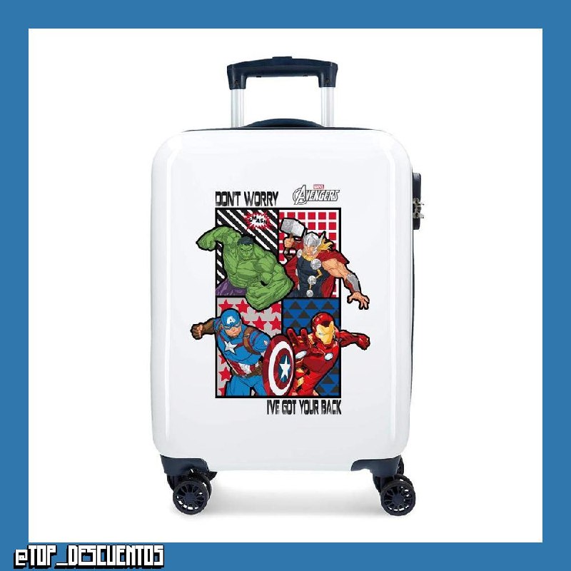 Marvel Los Vengadores All Avengers Maleta de cabina Multicolor 34x55x20 cms Rígida ABS Cierre combinación 32L 2,6Kgs 4 Ruedas dobles Equipaje de Mano