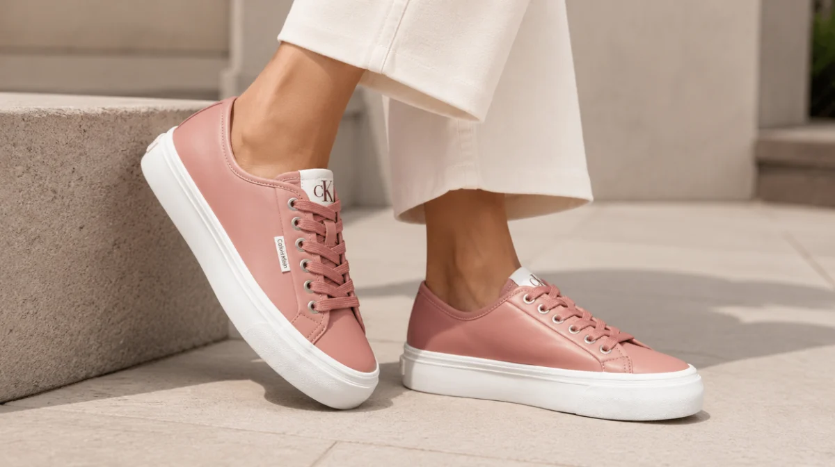 Zapatillas de piel con plataforma Calvin Klein Vulc Flat Lace para mujer por sólo 49€ con envío gratis (-51%)