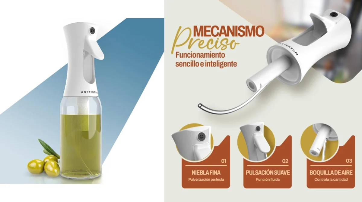 Pulverizador de aceite Portentum: sin goteo, doble dispensación y control preciso por sólo 4,94€ (-45%)