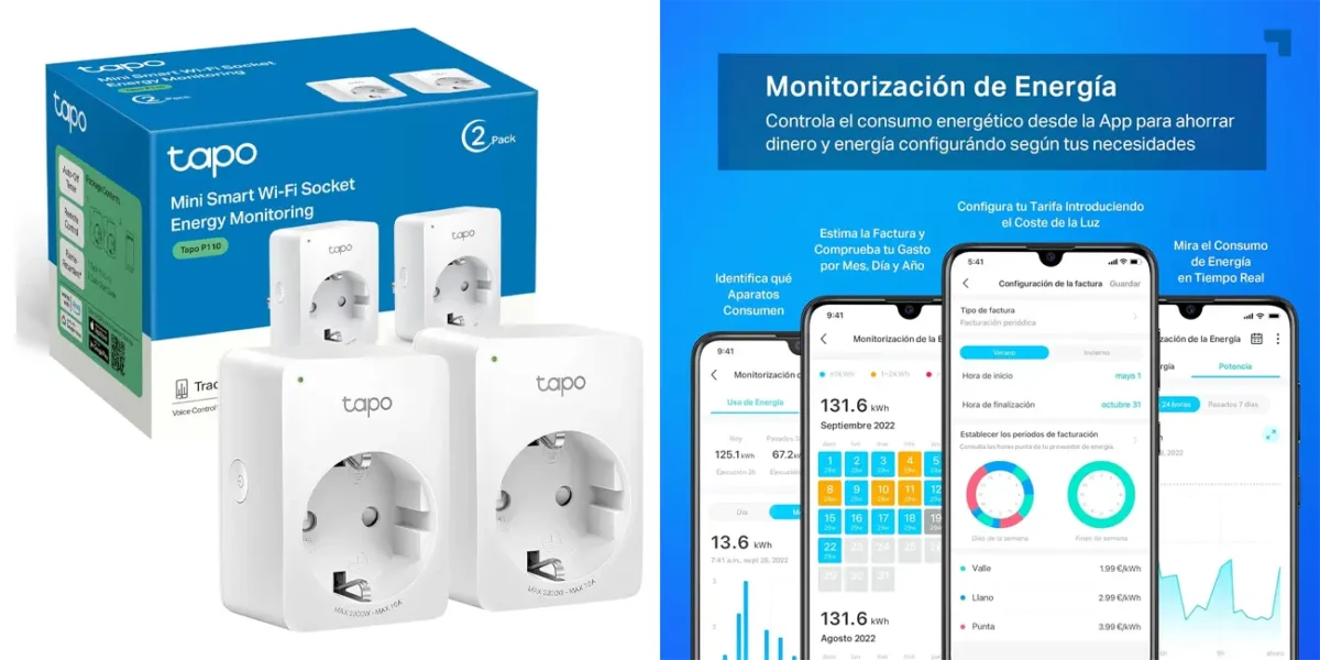Pack 2x enchufe WiFi TP-Link Tapo P110 por sólo 17,99€ (-49%) ¡8,99€ cada uno!