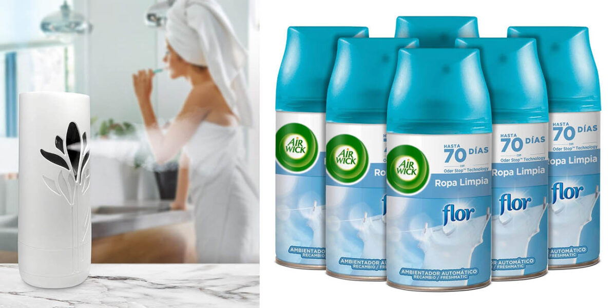 Pack x6 recambios Air Wick Freshmatic suavizante flor por sólo 19,71€ (-25%) ¡3,29€ cada uno!