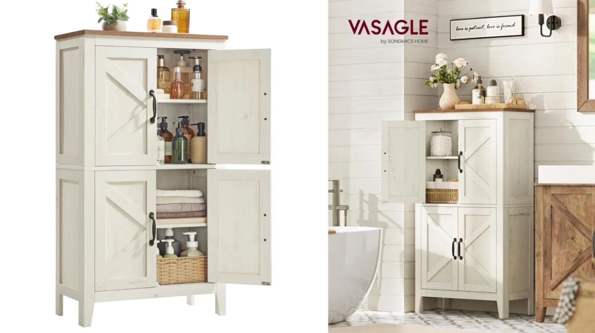 Transforma cualquier habitación con el armario Vasagle Liry: estilo rústico y estantes ajustables por sólo 63,19€ (20% de descuento)