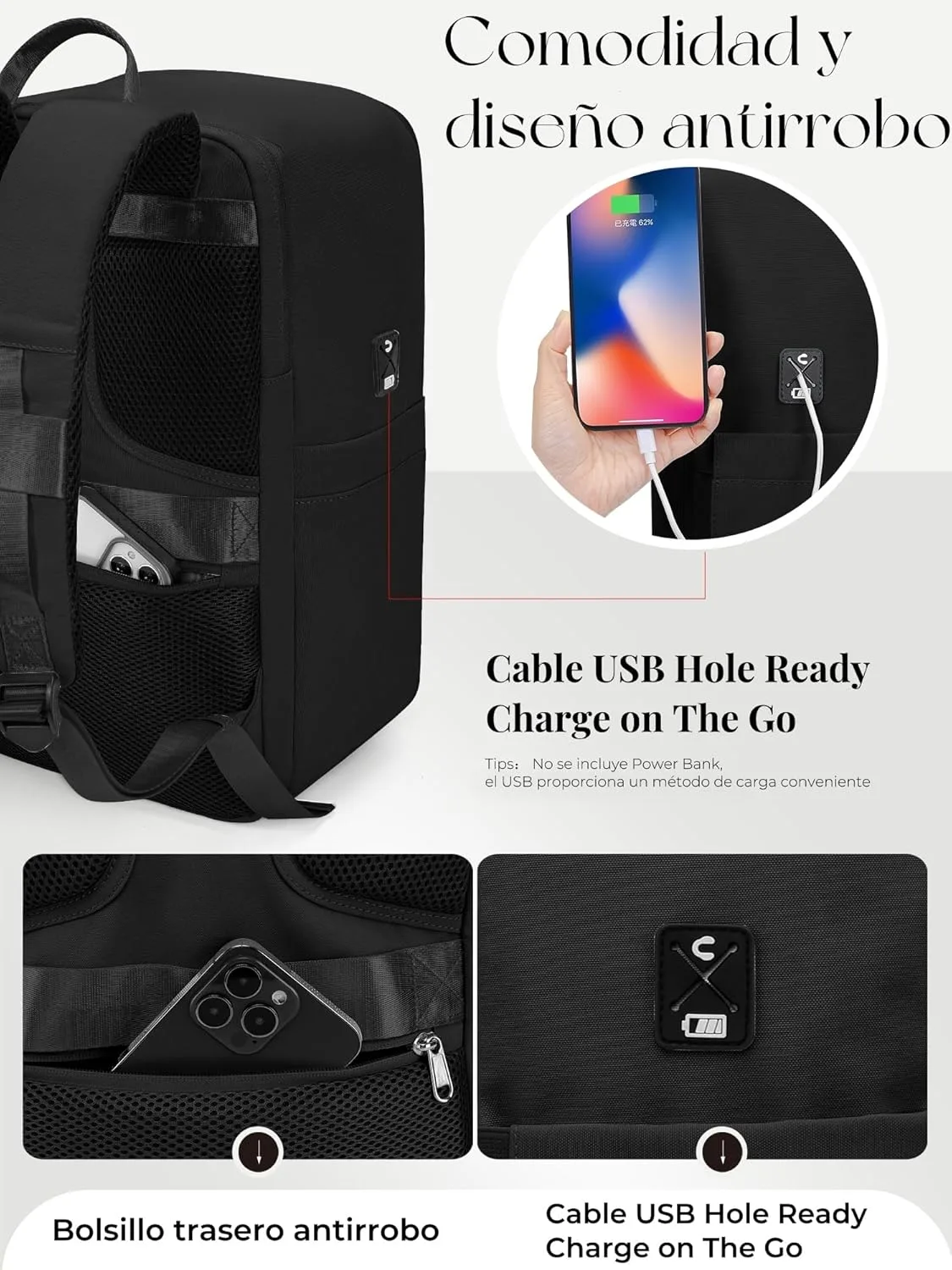 Mochila Viaje Cabina Avion 40x30x20 por 15,95€ en Amazon