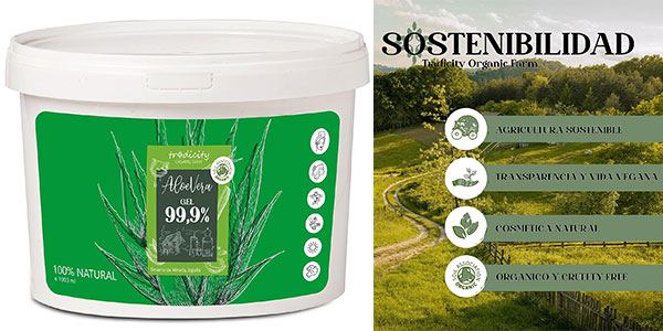 Gel Aloe Vera Puro 99.9% Organic Farm de 1 kg por sólo 14,38€ (-32%)