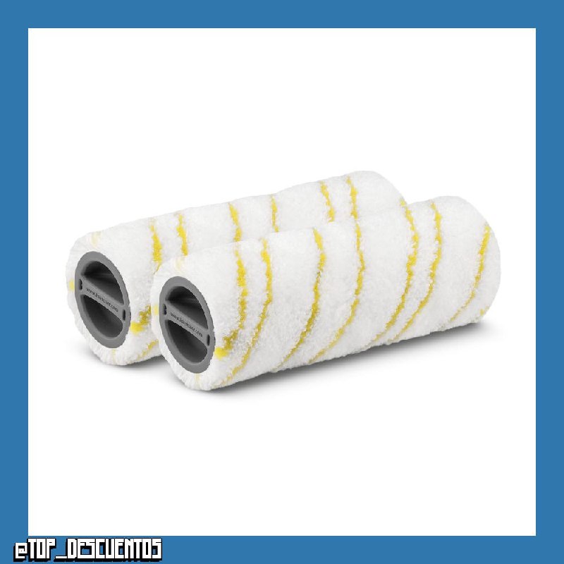 Kärcher Kit de rodillos universal amarillo de dos piezas para fregonas eléctricas de Kärcher, de microfibra, gran capacidad de absorción, muy resistentes, aptos para lavado a máquina hasta 60 °C