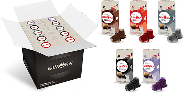 Pack de degustación de café Gimoka con 100 cápsulas compatible con Nespresso por sólo 15,32€ (-19%)