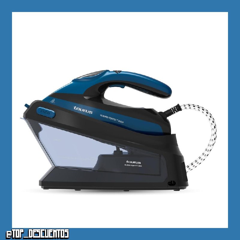 Taurus Sliding Perfect 2800 - Centro de planchado | 2800W Potencia | 5.5 bares de presión | Pantalla digital | Cerámica | Super vapor de 400g/min | Modo ECO | Planchado vertical | Azul
