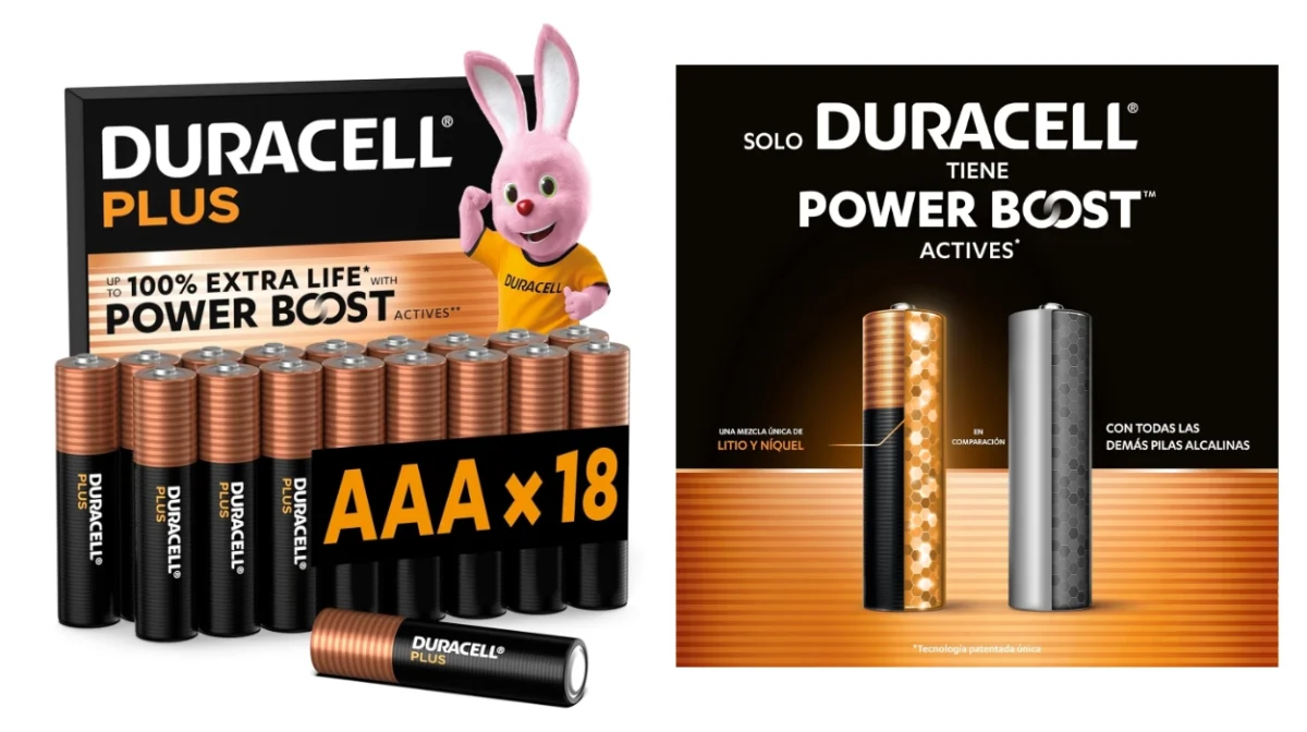 Pack x18 pilas Duracell Plus Pilas AAA: máxima duración con activos Power Boost por sólo 10,90€ (45% de descuento)