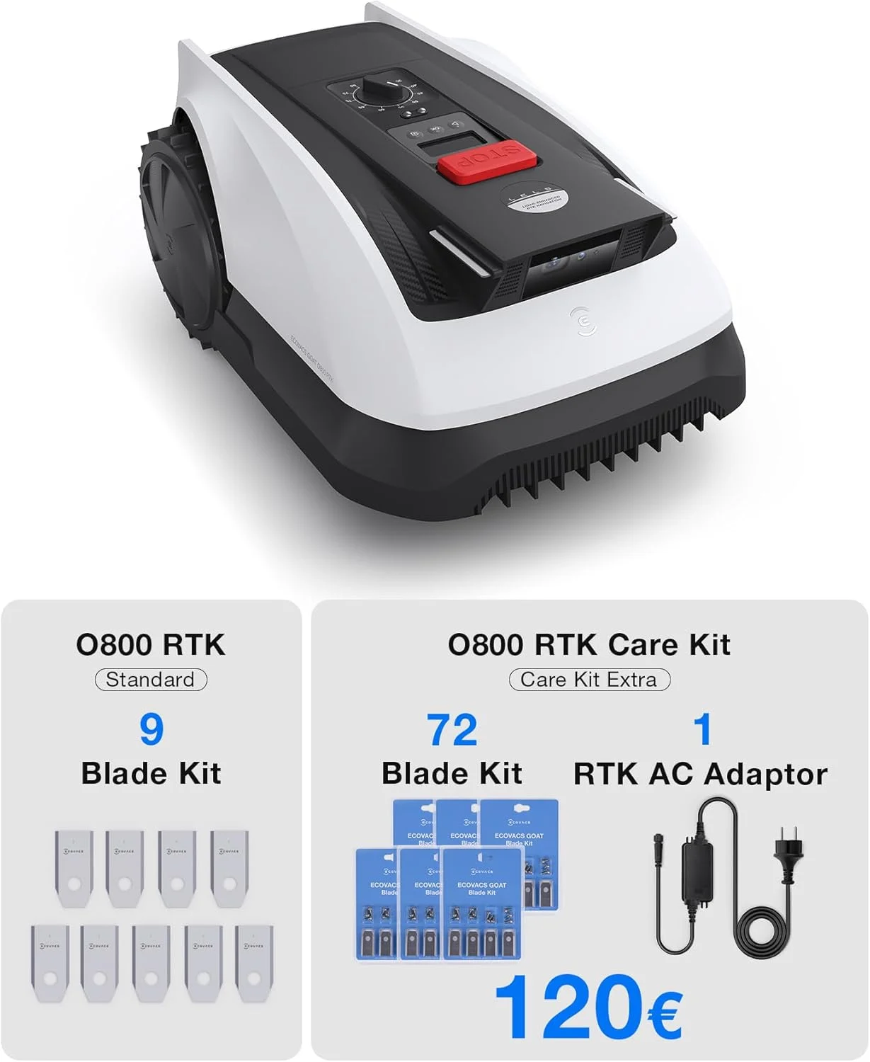 ECOVACS Goat O800 RTK Care Kit, Cortacésped Inalámbrico 800 m² por 699€ en Amazon
