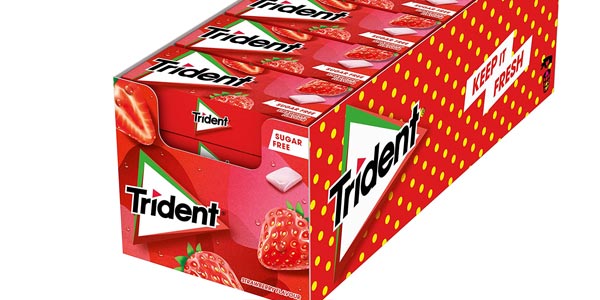 Pack x24 Paquetes de chicles sin azúcar en grageas Trident Fresh sabor fresa de 14,5g por sólo 11,60€ (-52%)