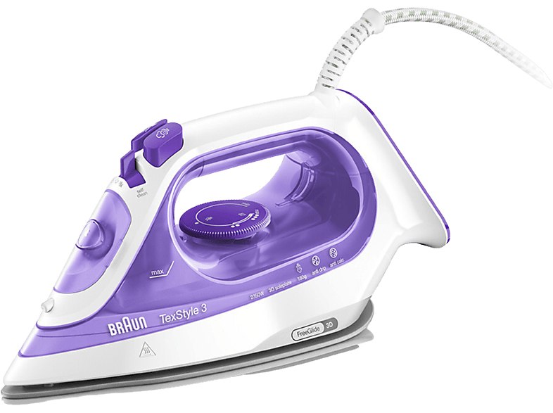Braun - Plancha de vapor TexStyle 3 SI3042VI, 2350W, 0.27 l, Golpe 45g/min, Suel