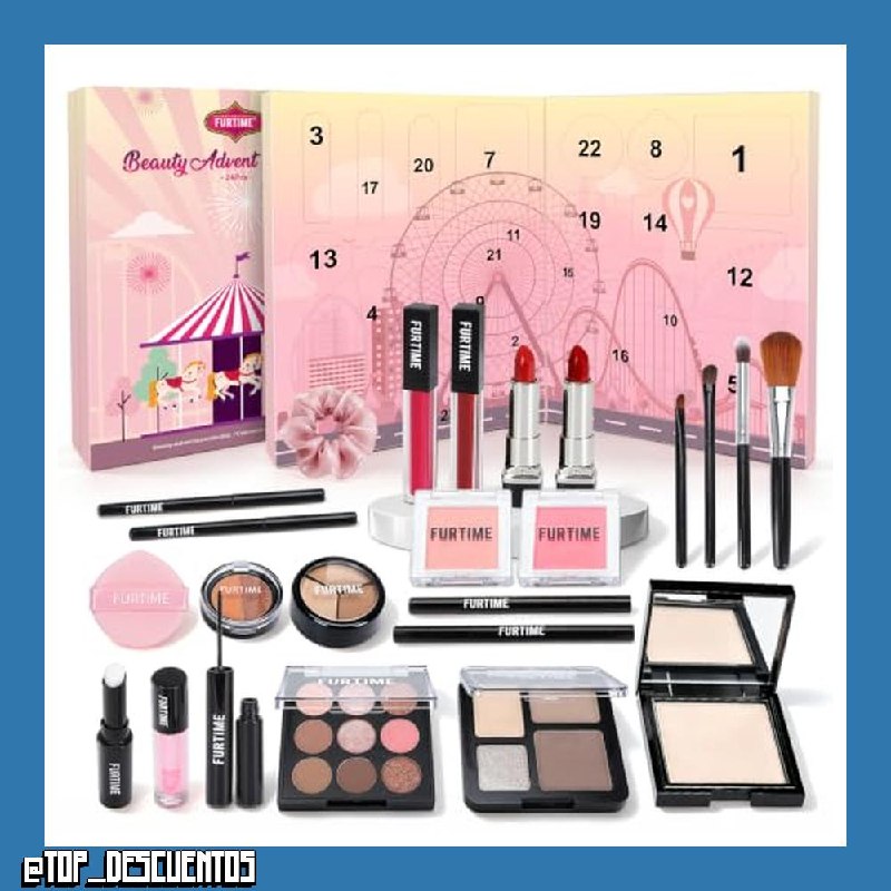 FURTIME Beauty Calendario de Adviento 2026, 24 Maquillajes y Cosméticos de Alta Calidad