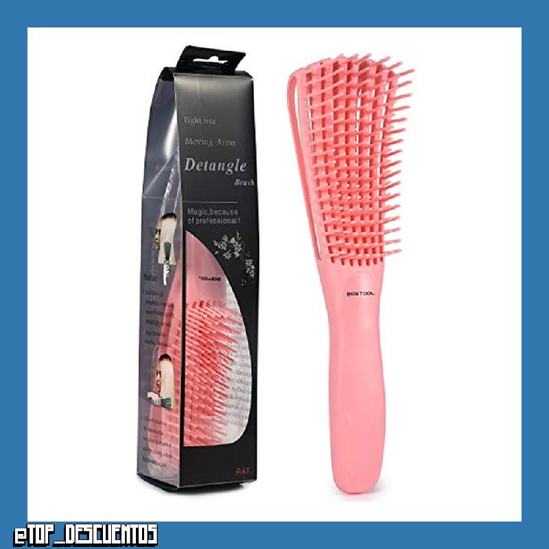 BESTOOL - Cepillo desenredante para cabello negro natural y cabello rizado estilo Afro con textura 3/4abc, desenredado sin dolor más rápido y más fácil, para cabello húmedo o seco (color rosa).