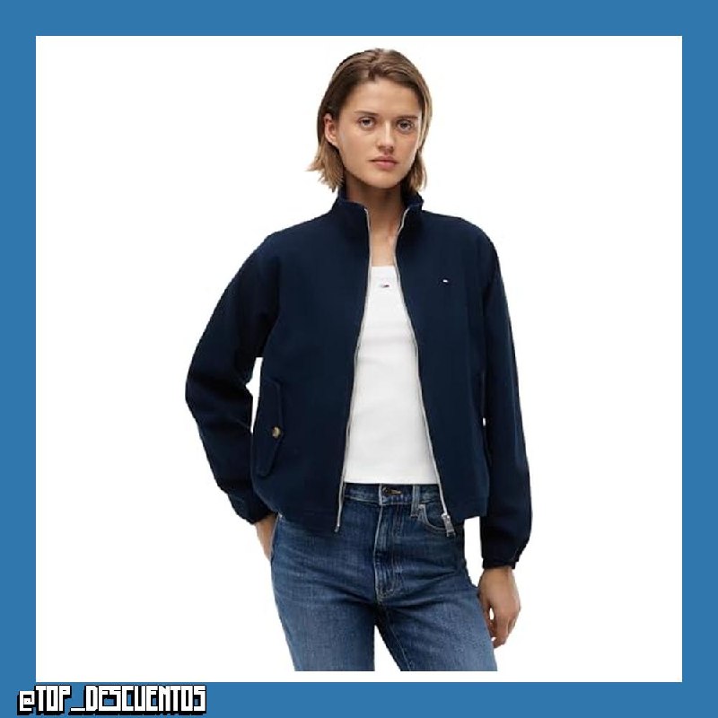 Tommy Jeans Cazadora de entretiempo Mujer Zip Cotton con cremallera