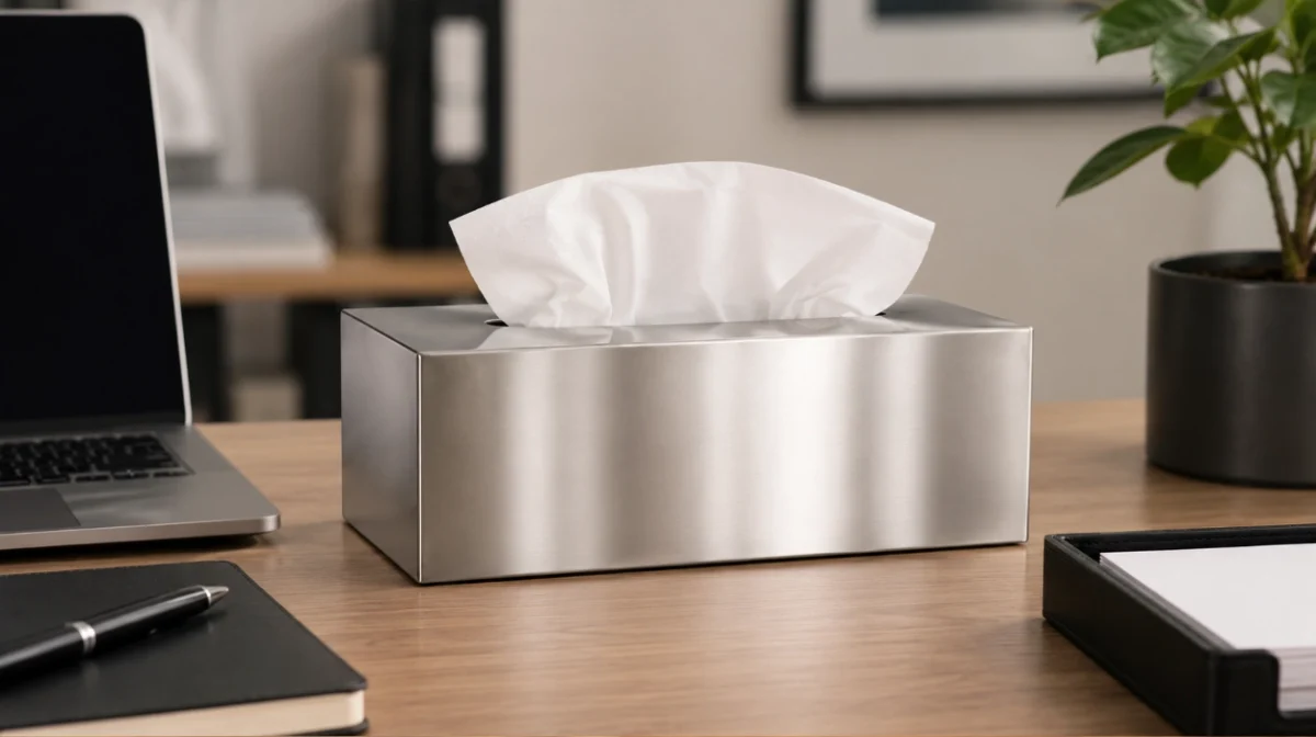 Diseño y elegancia en uno: caja Blomus Nexio para pañuelos en acero inoxidable pulido por sólo 34,77€ (20% de descuento)