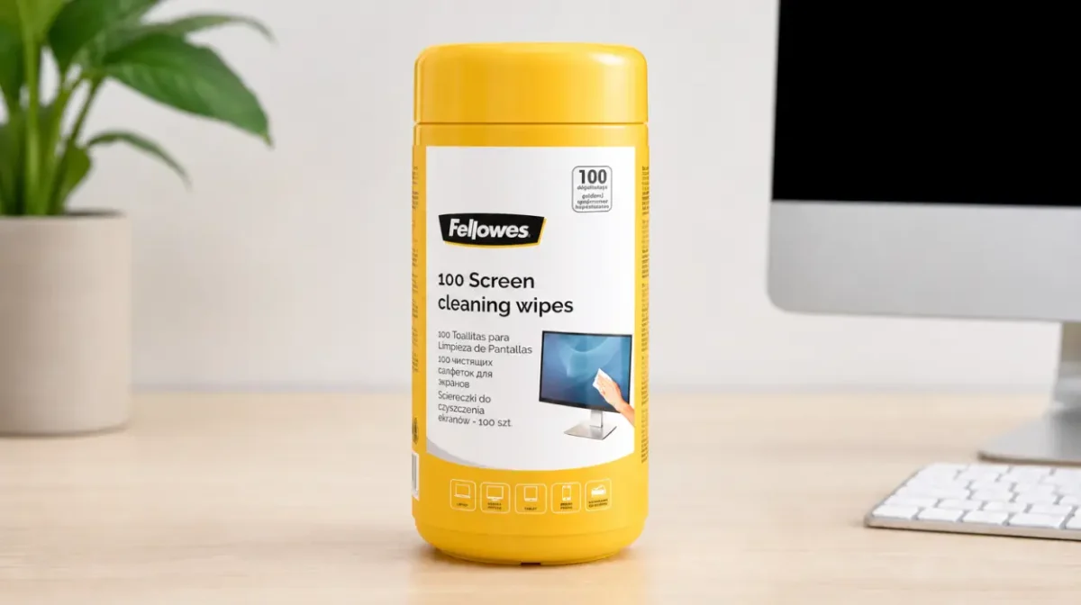 Dispensador con 100 toallitas limpiadoras de pantalla Fellowes por sólo 2,72€ (-46%)