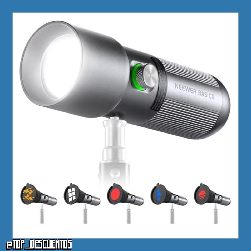 NEEWER Basics FL10 RGB Fotografía Linterna, 4 Colores/20 Filtros GOBO